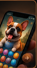 Dog game shown on a phone